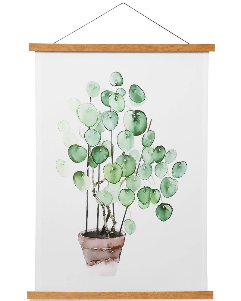 HONKKI Magnetic Poster Frame Hanger, Natural Teak, Poster Hanger for Photos, Pictures, Prints, Maps, Scrolls and Canvas Artwork - Image 1